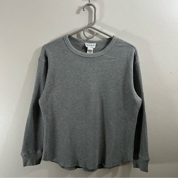 For The Republic size large cotton waffle long sleeve thermal tshirt - Picture 1 of 4